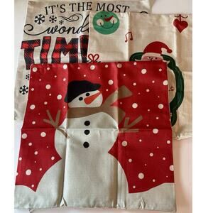 NEW Set of 3 Zip Side Pillow Covers Christmas